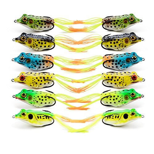 Supertrip Topwater Frog Crankbait Tackle Crank Bait Bass Soft Swimbait Lures Crankbaits Baits Hard Bait Fishing Lures Color 12pcs - Image 3