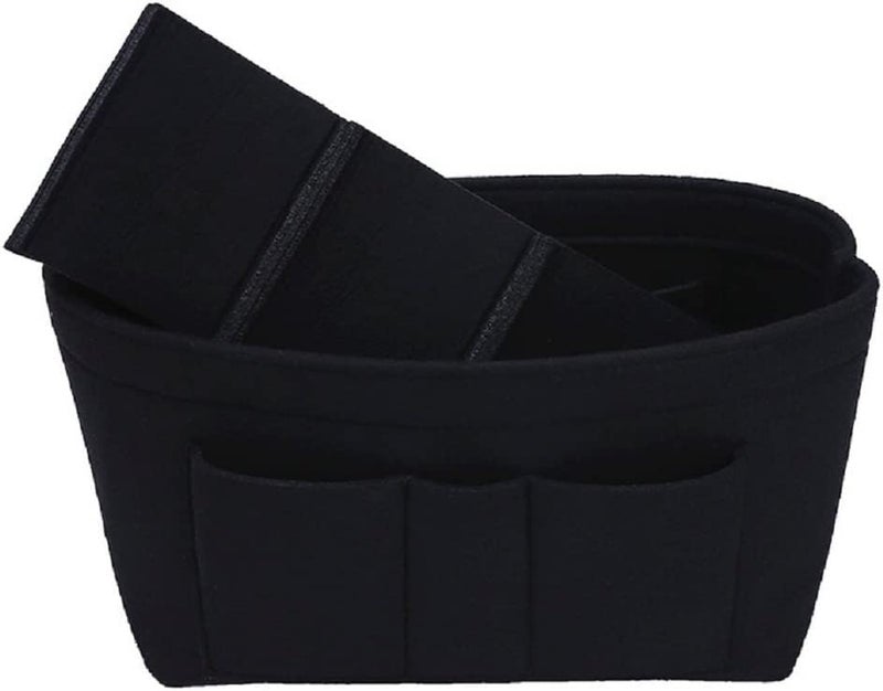 GREENSHEEP Women Felt Purse Organizer Storage Bag for Ladies Handbag Tote Bag Glasses Keys- (Black, X-Large, 13.4x6.7x7.1 inch) - Image 4