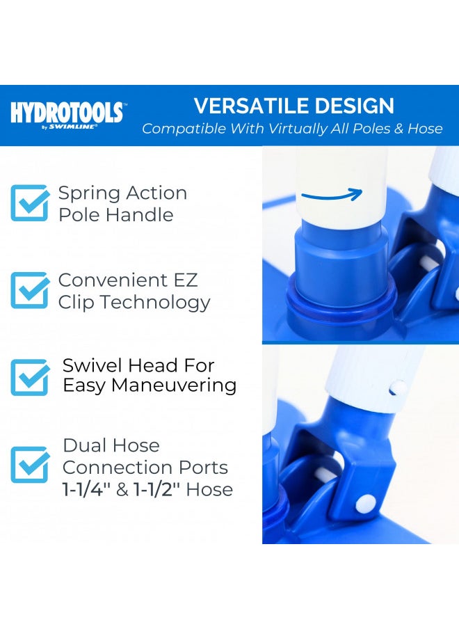 Swimline - SWIMLINE HYDROTOOLS Manual Pool Vacuum Head Attachment For Inground & Above Ground Pools |Weighted Swimming Pool Vac Head Butterfly Shape W/ Bristles| Swivel Hose 1-1/4 or 1-1/2|Clean Debris 8130 - Image 1