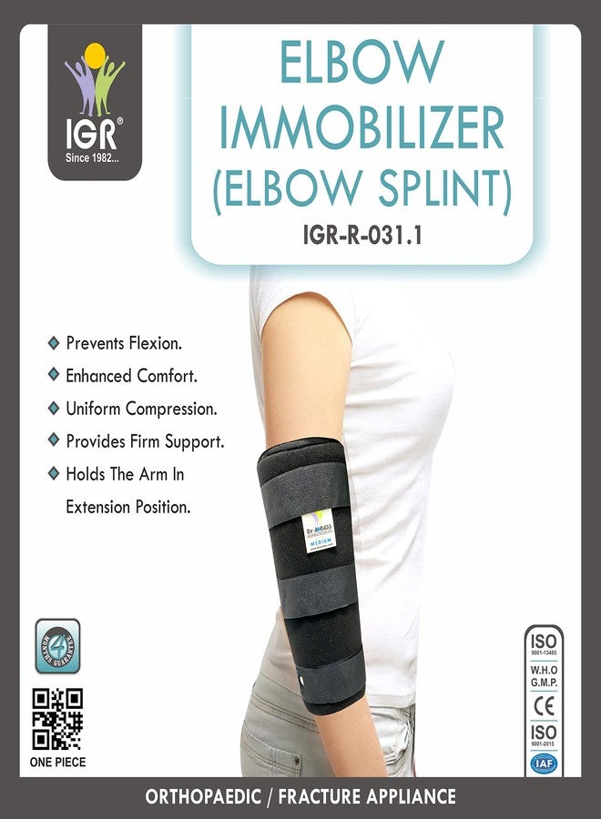 IGR ELBOW IMMOBILISER | FIBRE PLASTIC SUPPORT |Elbow Splint | Night Elbow Sleep Support| Cubital Tunnel Syndrome | Ulnar Nerve Entrapment |Tendinitis | ADULT- UNIVERSAL (1 UNIT) - Image 2