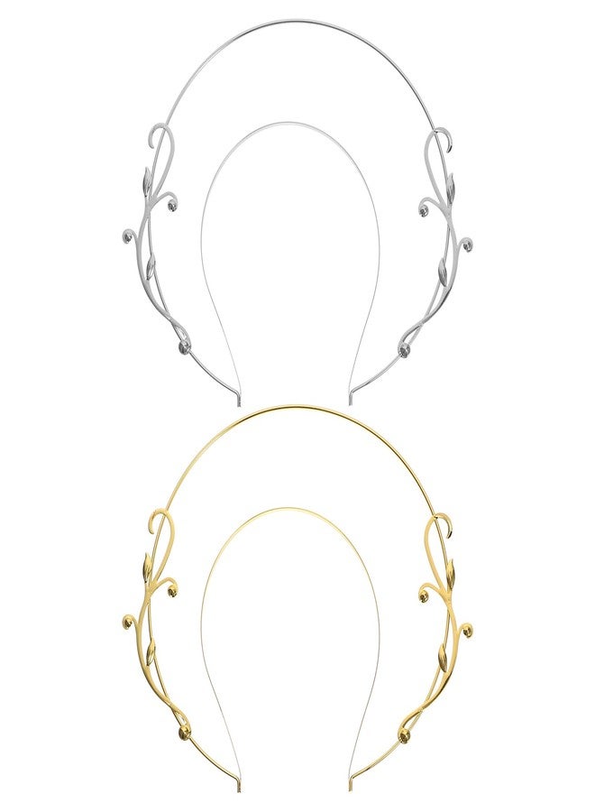 Lurrose 2 Pcs Halo Crown Goddess Headbands Vintage Greek Goddess Headpiece Hair Hoops Wedding Cosplay Prom Bridal Hair Accessories for Women - Image 1