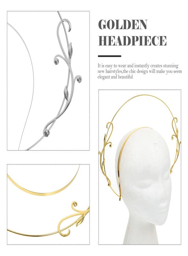Lurrose 2 Pcs Halo Crown Goddess Headbands Vintage Greek Goddess Headpiece Hair Hoops Wedding Cosplay Prom Bridal Hair Accessories for Women - Image 5
