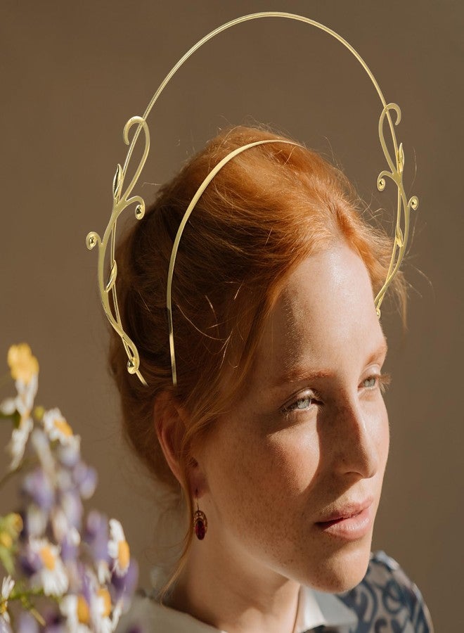 Lurrose 2 Pcs Halo Crown Goddess Headbands Vintage Greek Goddess Headpiece Hair Hoops Wedding Cosplay Prom Bridal Hair Accessories for Women - Image 2