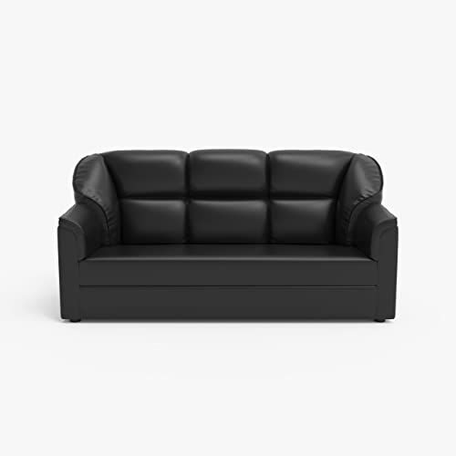 WESTIDO Mac Leatherette 3-Person Sofa (Finish Color - Black, Diy(Do-It-Yourself))|1 Year Warranty - Image 4