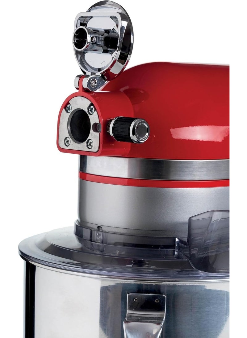1589 Moderna Planetary Mixer, 1600 Watts, 11 speeds, 5.5 Litres, 3 accessories for kneading, mixing and whipping. Red - Image 5