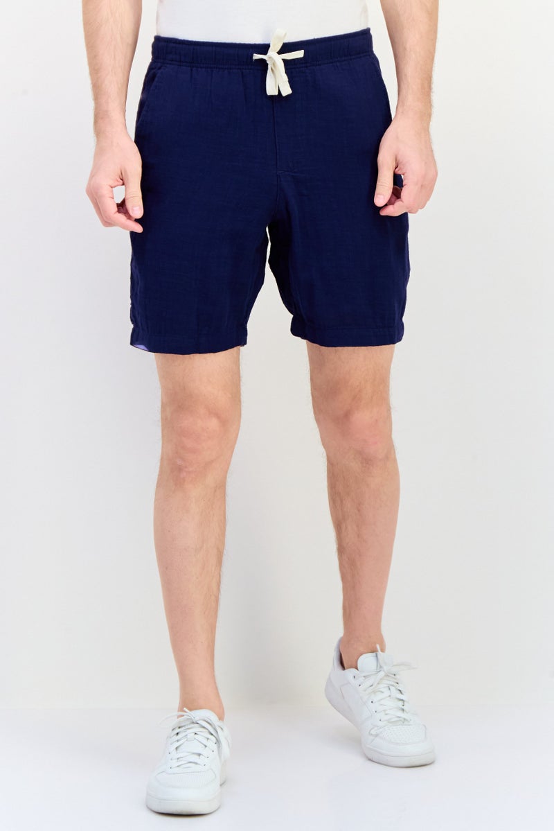 GAP Men Solid 8 Inseam Basic Shorts, Navy - Image 1