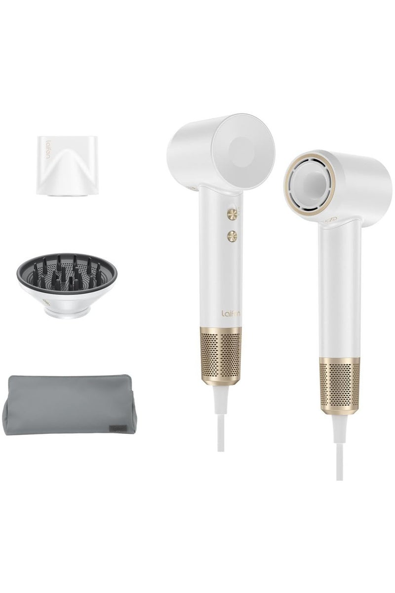 لايفن سويفت بريميوم مجفف الشعر الايوني الفاخر- أبيض ذهبي | الأول عالميًا في سرعة عالية، ٢٠٠ مليون أيونات، ١١٠,٠٠٠ دورة في الدقيقة، تجفيف سريع، منخفض الضوضاء، فوهتان مغناطيسيتان، وحقيبة سفر مقاومة للماء - Image 1
