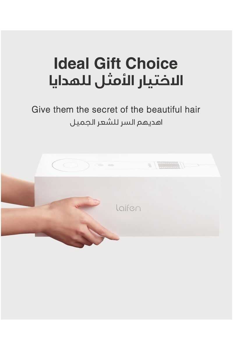 لايفن سويفت بريميوم مجفف الشعر الايوني الفاخر- أبيض ذهبي | الأول عالميًا في سرعة عالية، ٢٠٠ مليون أيونات، ١١٠,٠٠٠ دورة في الدقيقة، تجفيف سريع، منخفض الضوضاء، فوهتان مغناطيسيتان، وحقيبة سفر مقاومة للماء - Image 4