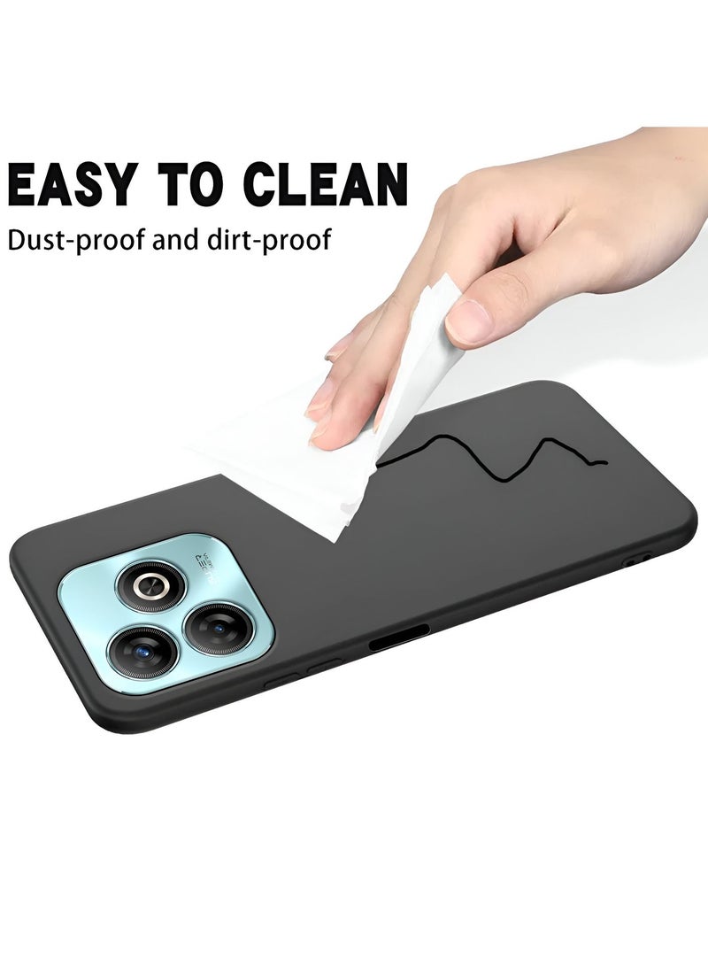 Wtech ZTE Blade A75 4G 2024 Premium Soft Liquid Silicone Case Cover (MCRPSN) - Black - Image 4