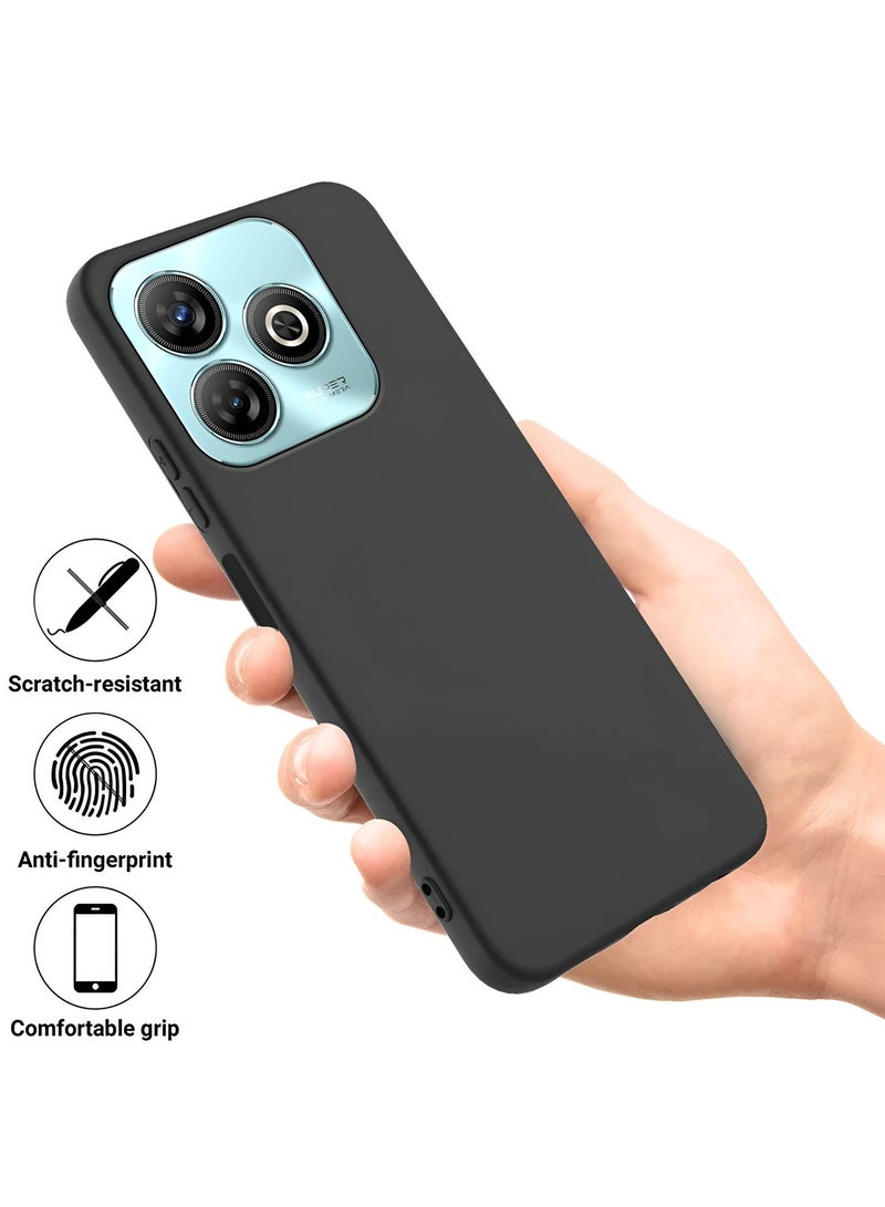 Wtech ZTE Blade A75 4G 2024 Premium Soft Liquid Silicone Case Cover (MCRPSN) - Black - Image 2