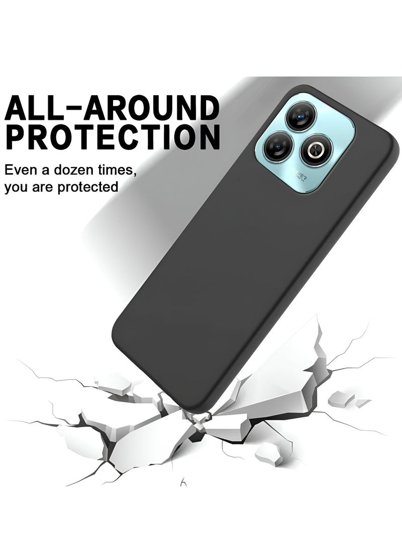 Wtech ZTE Blade A75 4G 2024 Premium Soft Liquid Silicone Case Cover (MCRPSN) - Black - Image 3