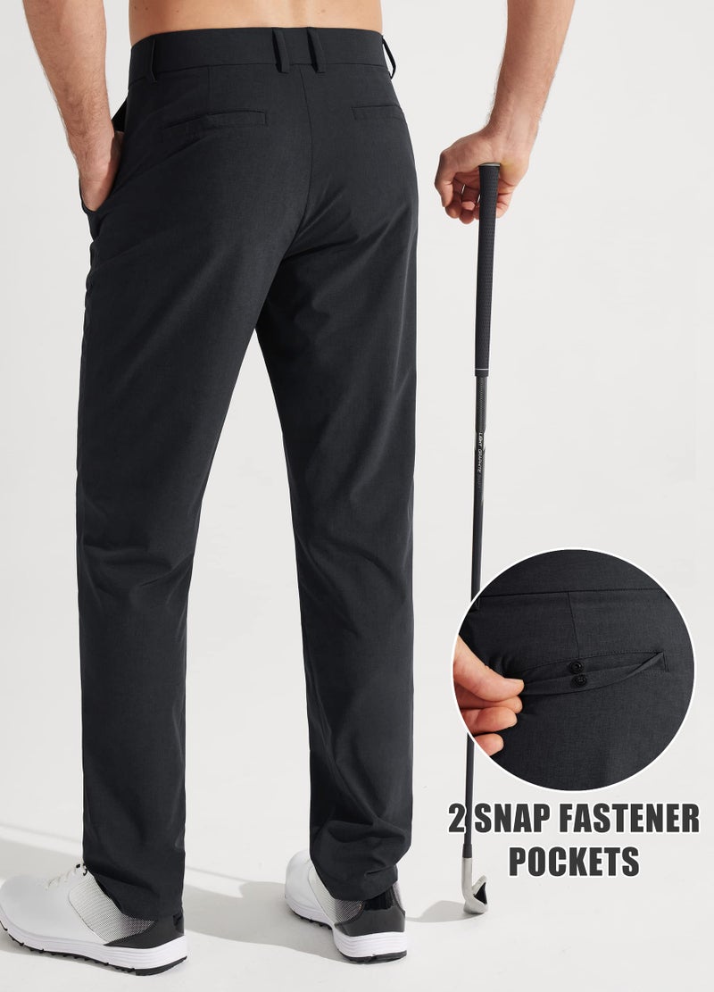 Libin Mens Golf Pants Classic Fit Stretch Work Dress Pants 32" Quick Dry Lightweight Business Casual Trousers Comfort Water Resistant, Black, 38W x 32L - Image 4