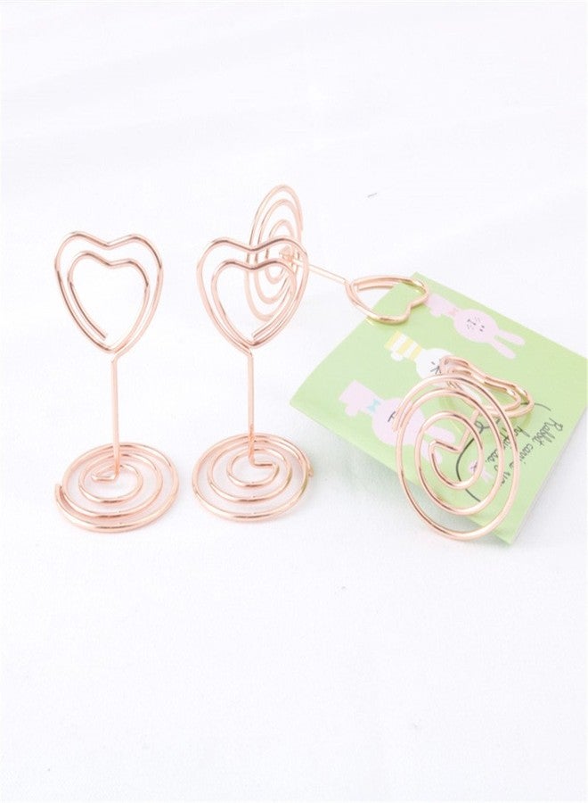 JANOU Mini Heart Shape Photo Stand Place Card Memo Holder Note Clip for Wedding Party Decoration Pack 10pcs (Rose Gold) - Image 5