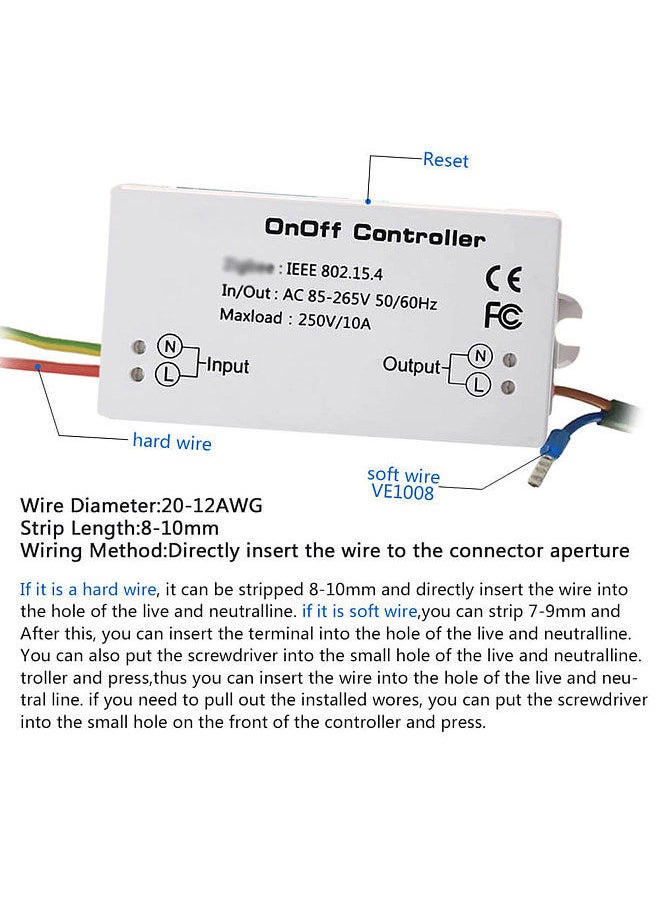 Generic - Zigbee On/Off Controller S-mart Switch APP Remote Control Intelligent Home Module Light Dimmer Controller Zigbee Bridge Hub AC85-265V 10A - Image 1