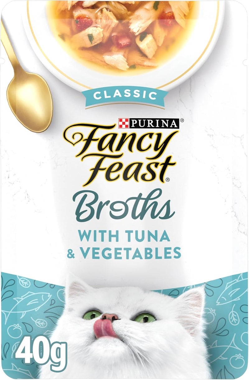 Fancy Feast Broths For Cats Tuna & Vegetables In A Decadent Silky Broth - Pack of 16, 1.4 Oz. Ea. - Image 4