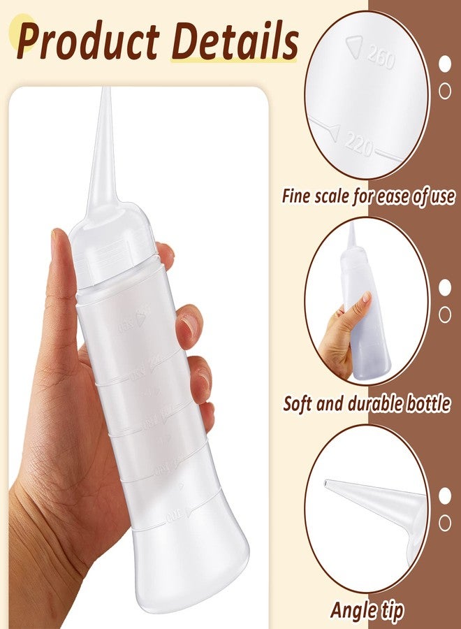 Suclain 12 Pieces Hair Color Applicator Bottle with Angled Tip 8.5 oz Hair Color Dye Applicator Bottle Oil Bottles for Hair Plastic Squeeze Bottle for Home Salon Use - Image 3