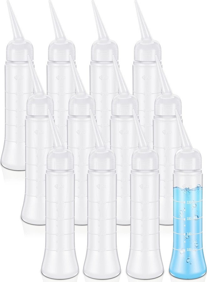 Suclain 12 Pieces Hair Color Applicator Bottle with Angled Tip 8.5 oz Hair Color Dye Applicator Bottle Oil Bottles for Hair Plastic Squeeze Bottle for Home Salon Use - Image 1