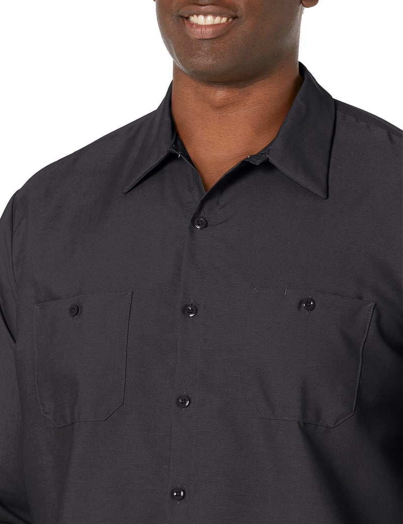 Red Kap Men's Industrial Work Shirt, Regular Fit, Long Sleeve, Black, 3X-Large - Image 3