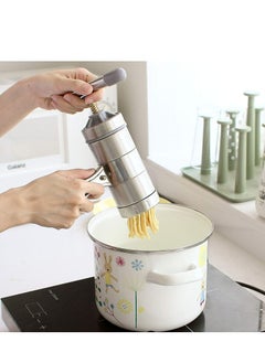 Oasisgalore Manual Noodle Pasta Maker Spaghetti Kitchen Tool Stainless Steel Press Machine Press Machine Pasta Maker with 5 Noodle Mould Fruit Juicer Squeezer (18.5x14cm)  - Image 4