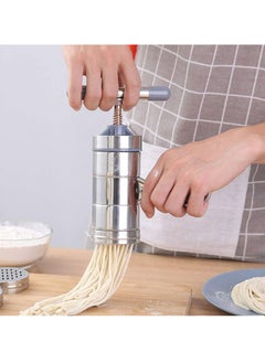 Oasisgalore Manual Noodle Pasta Maker Spaghetti Kitchen Tool Stainless Steel Press Machine Press Machine Pasta Maker with 5 Noodle Mould Fruit Juicer Squeezer (18.5x14cm)  - Image 2