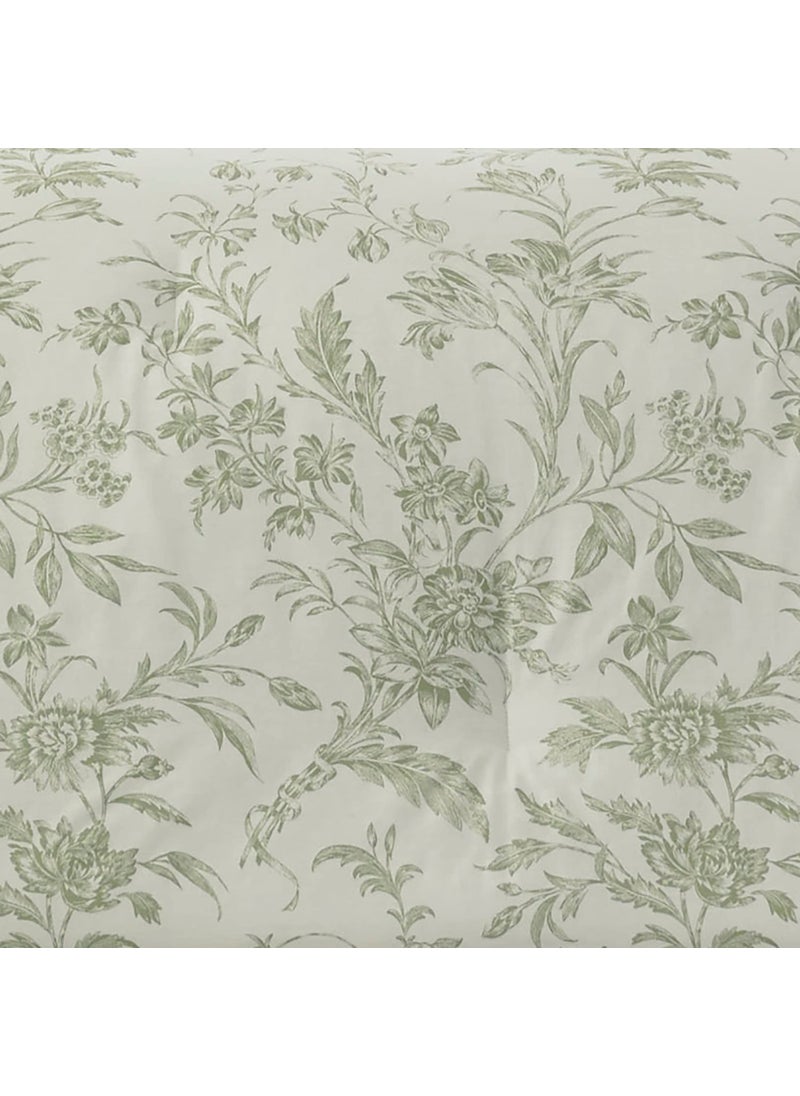 Laura Ashley Home - Queen Duvet Cover Set  Reversible Cotton Bedding with Matching Shams  Lightweight Home Decor for All Seasons (Natalie Sage  Queen) Green