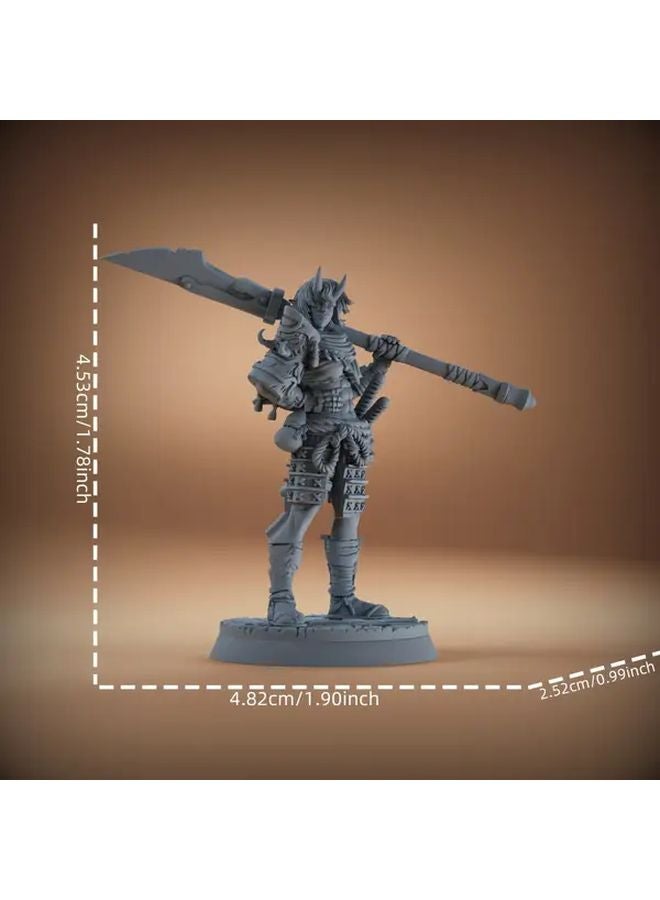 1pc Female Samurai Warrior Figurine 3D Printed Resin Desktop Model with Battle Axe - Image 3