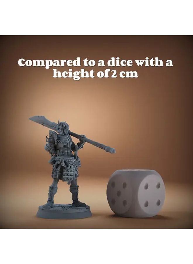 1pc Female Samurai Warrior Figurine 3D Printed Resin Desktop Model with Battle Axe - Image 4