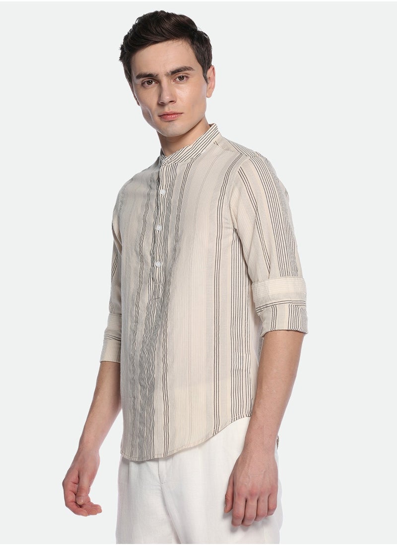 Dennis Lingo Khaki Casual Shirt for Men, 100% Cotton, Slim Fit  - Image 3