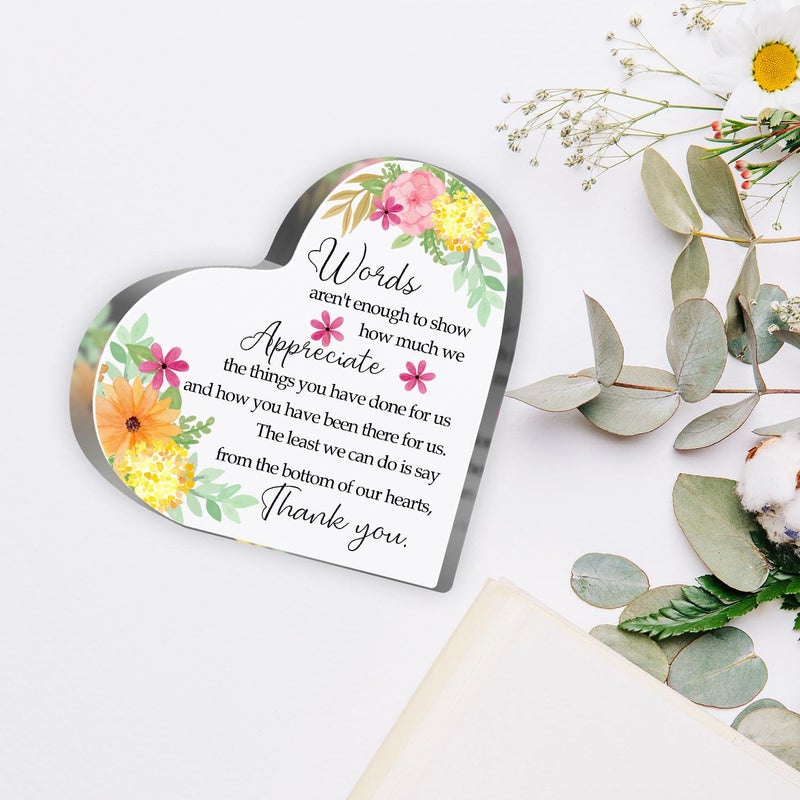MUNLICAR Thank You Gifts for Women Coworkers Boss, Thank You Presents for Friends Teacher, Appreciation Paperweight Desk Decor Plaque, Inspirational Office Sign Acrylic Heart - Image 3