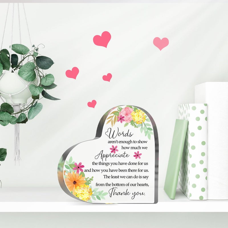 MUNLICAR Thank You Gifts for Women Coworkers Boss, Thank You Presents for Friends Teacher, Appreciation Paperweight Desk Decor Plaque, Inspirational Office Sign Acrylic Heart - Image 4