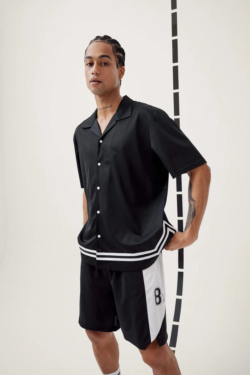 Defacto DeFactoFit Oversize Polo Neck Back Printed Sports T-Shirt