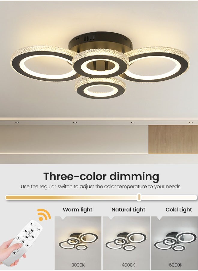 3-Color Round LED Ceiling Light Fixture, Modern Black Flush Mount Lamp with Remote Control for Bedroom, Living Room, Dining Room, and Library, 40W, 3000K-6000K - pzsku/Z32970869CD10736D2958Z/45/_/1738564734/60708adf-90b6-473f-a4d4-a912cb05a3a3