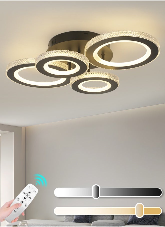 3-Color Round LED Ceiling Light Fixture, Modern Black Flush Mount Lamp with Remote Control for Bedroom, Living Room, Dining Room, and Library, 40W, 3000K-6000K - pzsku/Z32970869CD10736D2958Z/45/_/1738564734/adb14f2c-0a32-44c5-bf43-f7161353ccad