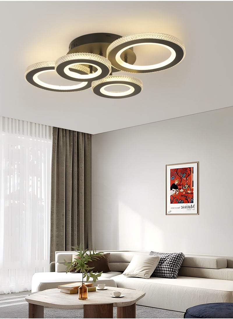 3-Color Round LED Ceiling Light Fixture, Modern Black Flush Mount Lamp with Remote Control for Bedroom, Living Room, Dining Room, and Library, 40W, 3000K-6000K - pzsku/Z32970869CD10736D2958Z/45/_/1738564747/a2fe3124-46a8-447f-8aae-e2dadee3daf0