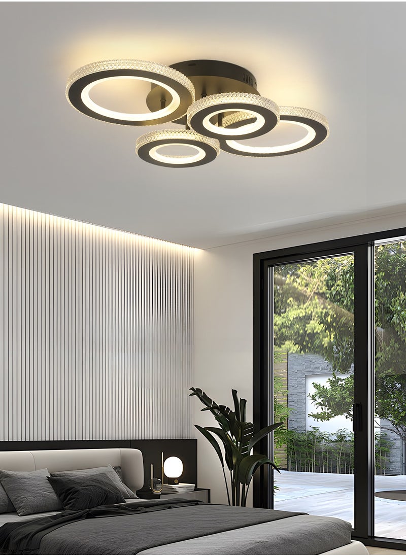 3-Color Round LED Ceiling Light Fixture, Modern Black Flush Mount Lamp with Remote Control for Bedroom, Living Room, Dining Room, and Library, 40W, 3000K-6000K - pzsku/Z32970869CD10736D2958Z/45/_/1738564750/6a0cac81-e2e7-485b-8908-c6c180f84a87