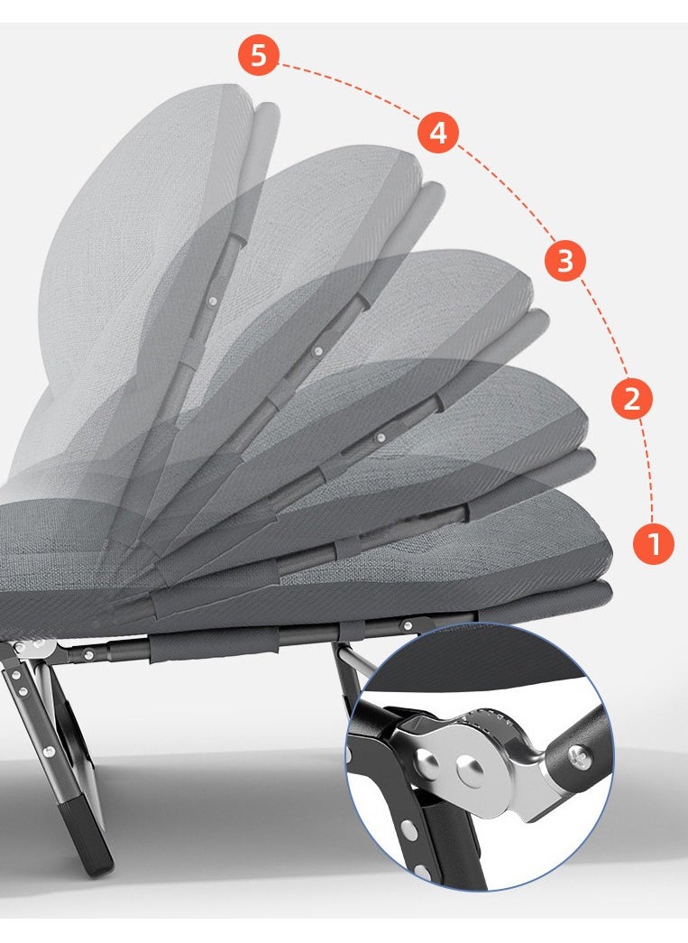 CityRiya-Long Folding Bed Portable Foldable Camping Bed Adjustable Medical Bed Comfortable Recliner Bed Lounger Chair Single Sleeping Bed Resting Bed Adults Camping Cot for Outdoor Beach Office  - Image 3