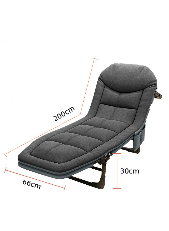 CityRiya-Long Folding Bed Portable Foldable Camping Bed Adjustable Medical Bed Comfortable Recliner Bed Lounger Chair Single Sleeping Bed Resting Bed Adults Camping Cot for Outdoor Beach Office  - Image 4
