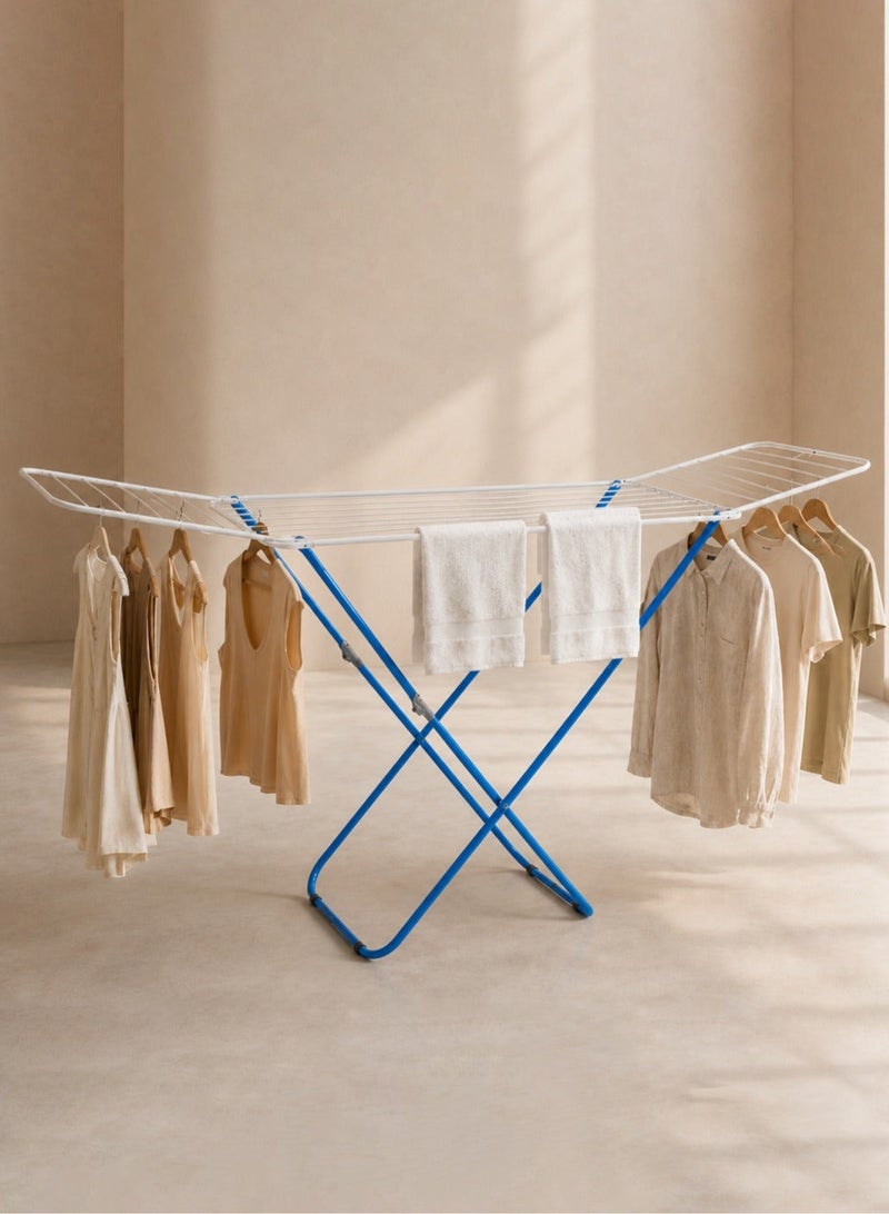 Bisbell Extendable Clothes Drying Rack 18M Folding Laundry Dryer Stand Indoor & Outdoor Heavy Duty Iron Frame White - Image 1