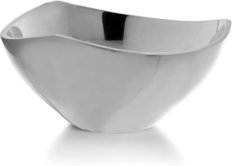 Nambe Nambe TriCorner Olive Bowl  Chilled Serving Dish for Side Dishes Pasta Fruit and Guacamole  PrepAheadBowl Can Be Heated or Chilled  6Inch  Made of Metal Alloy Silver - Image 1