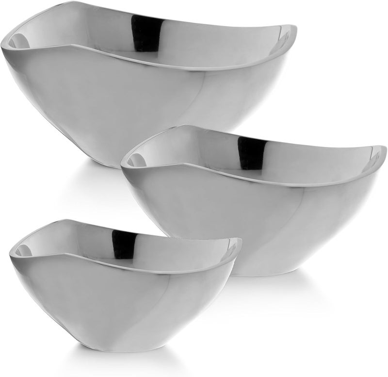 Nambe Nambe TriCorner Olive Bowl  Chilled Serving Dish for Side Dishes Pasta Fruit and Guacamole  PrepAheadBowl Can Be Heated or Chilled  6Inch  Made of Metal Alloy Silver - Image 3