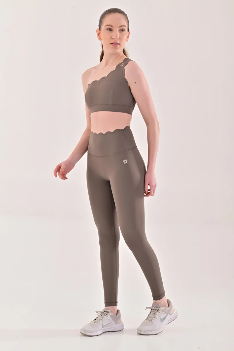 Esso5  Scalloped One Shoulder Sports Bra for Women | Best Price UAE