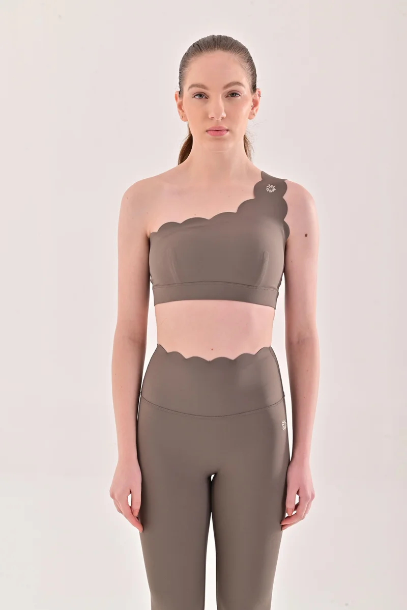 ESSO5 Scalloped One Shoulder Sports Bra