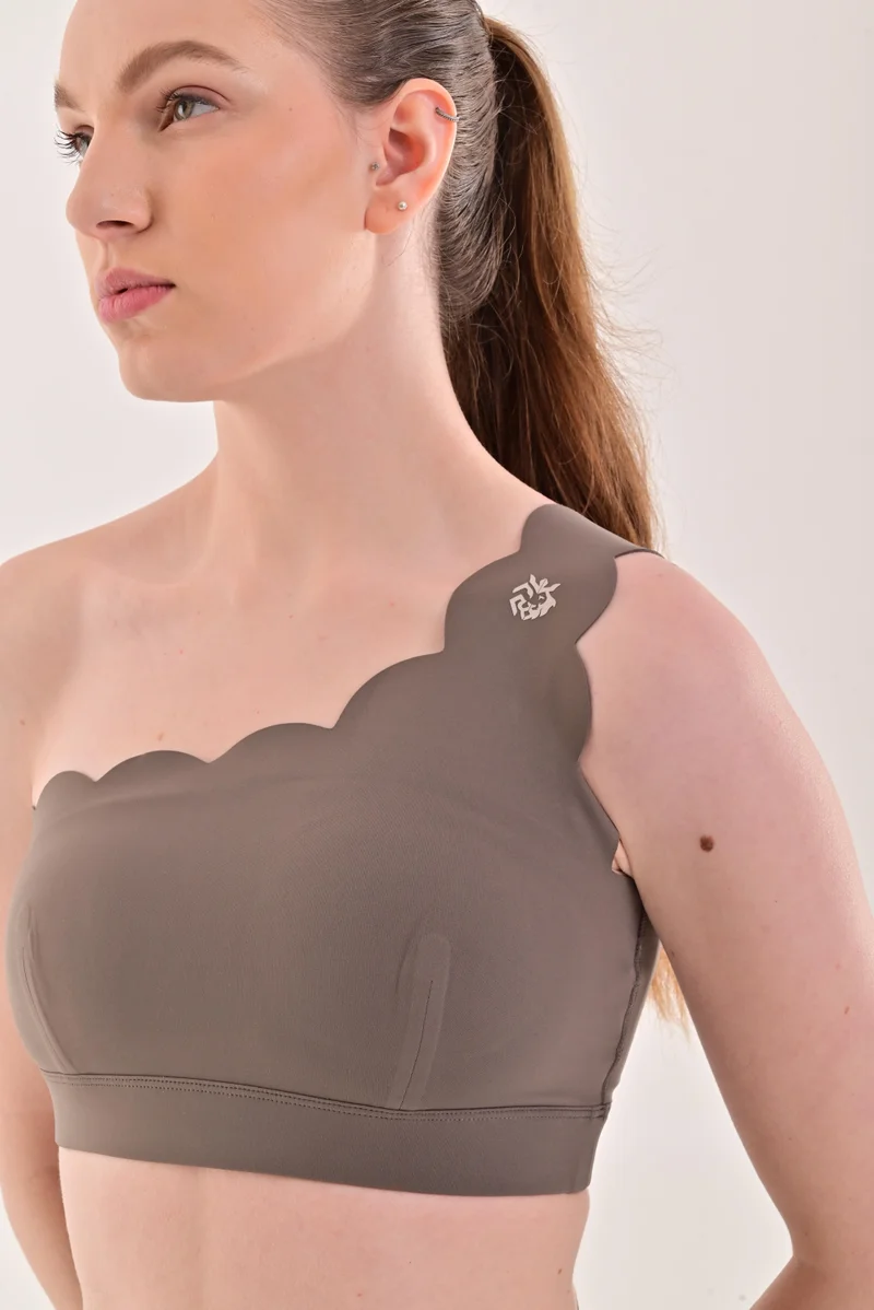 Esso5  Scalloped One Shoulder Sports Bra for Women | Best Price UAE