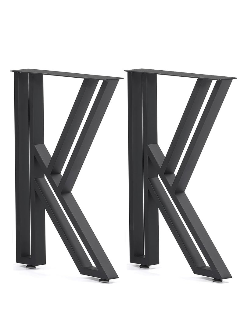 Ventuos Ventuos Metal Table Legs 28 Inch KShaped Steel Desk Legs Reinforced Heavy Duty Desk Legs Made of Square Tube Modern Coffee Table Legs Workbench Legs Industrial Furniture Dining Table Legs  - Image 1