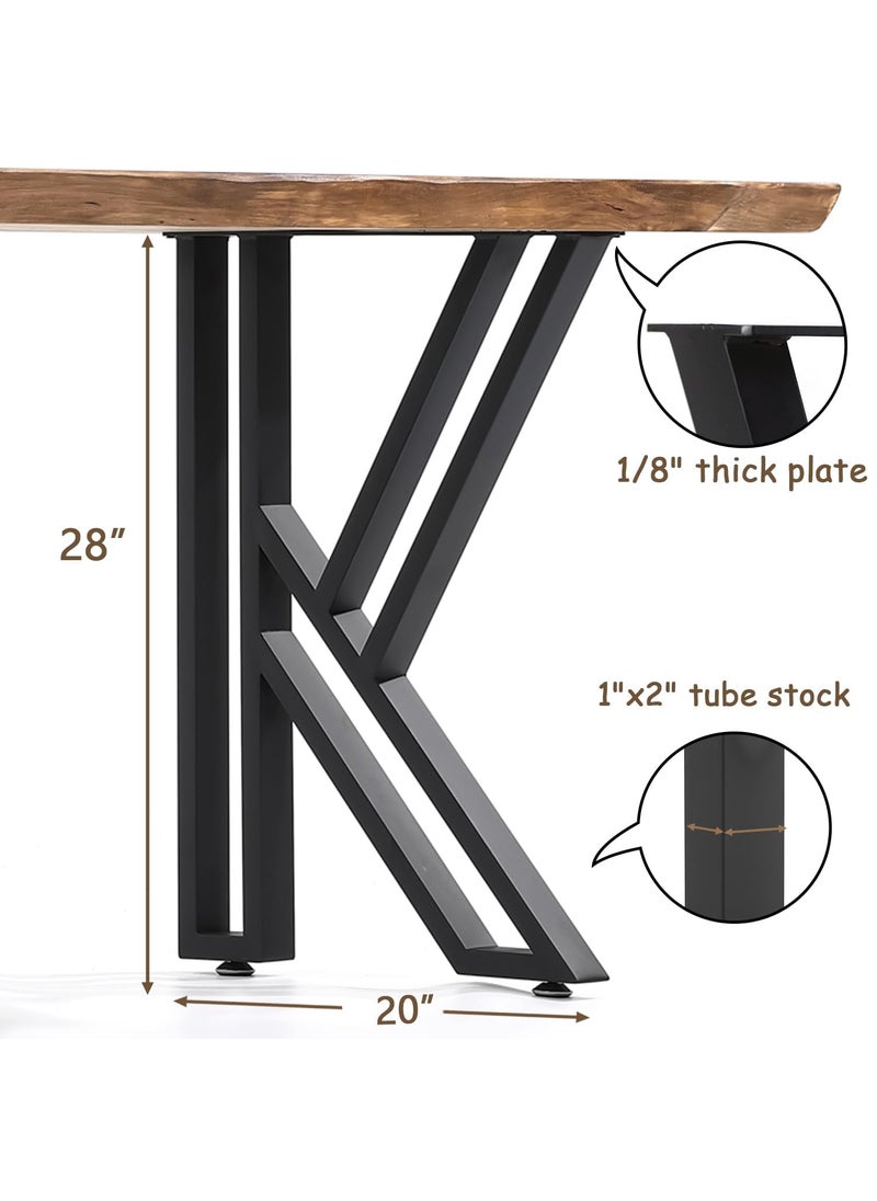 Ventuos Ventuos Metal Table Legs 28 Inch KShaped Steel Desk Legs Reinforced Heavy Duty Desk Legs Made of Square Tube Modern Coffee Table Legs Workbench Legs Industrial Furniture Dining Table Legs  - Image 2