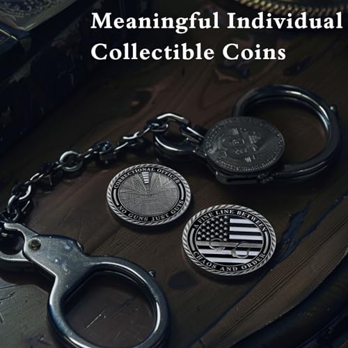 IELCJJ Delicate Thin Gray Line Challenge Coin - Correctional Officer Gray Prison Police Silver Coins - Law Enforcement Corrections Officer Gifts - Honor US Correctional Officers - Image 5