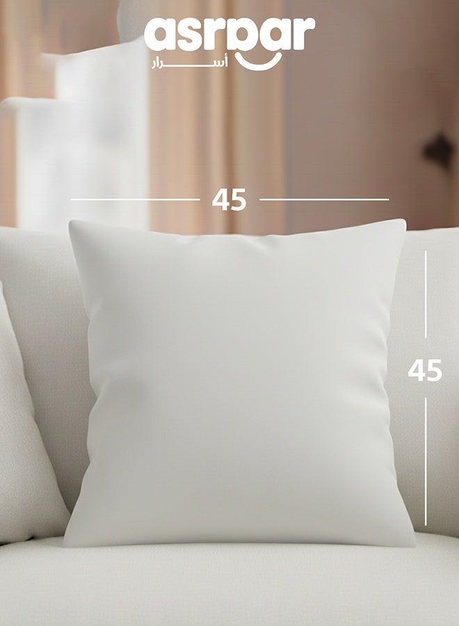 أسرار 1 قطع | كوشن ديكور سادة مناسب لغرفة المعيشة على الكرسي أو الأريكة – بدون حشوة – 45×45 سم – الأبيض - Image 2