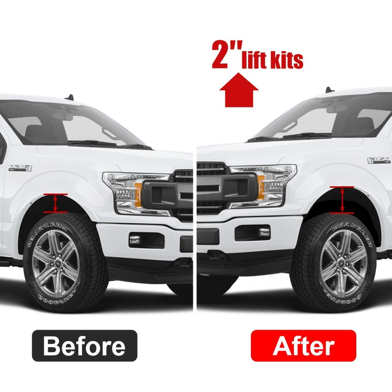 FLYCLE مجموعة رفع FLYCLE لمستوى السيارة لسيارة F150 2004-2026 2WD 4WD، 2 بوصة فواصل دعامة أمامية لمجموعات المستوى متوافقة مع F150 2004-2021 2022 2023 2024 2025 2026 - Image 3