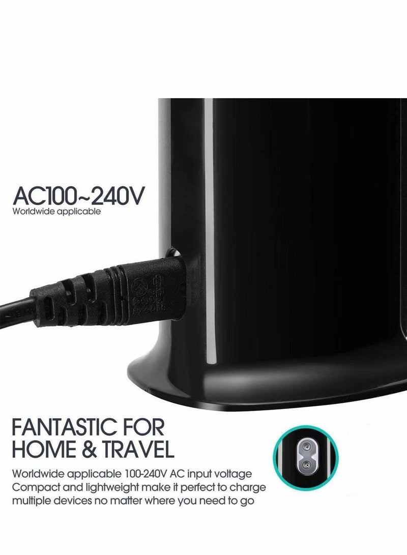KASTWAVE Desktop USB Charging Station, Universal 6 Ports Tower Portable Travel USB Charger Multi-Port USB Cardle Charger Hub for iPhone/iPad Android and All Other USB Enabled Devices - Image 4