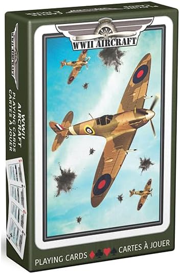 EuroGraphics WWII Aircraft Playing Cards Cool Deck of Cards with 54 Vintage Warplane Images Premium Professional Poker Playing Card Deck Playing Cards with Casino Finish - Image 1